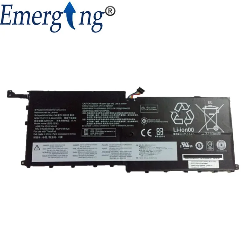 15.2V 52WH New Laptop Battery SB10F46467 for Lenovo ThinkPad X1 Carbon Gen 4 Yoga 1st(2016) 6th 00HW028 00HW029