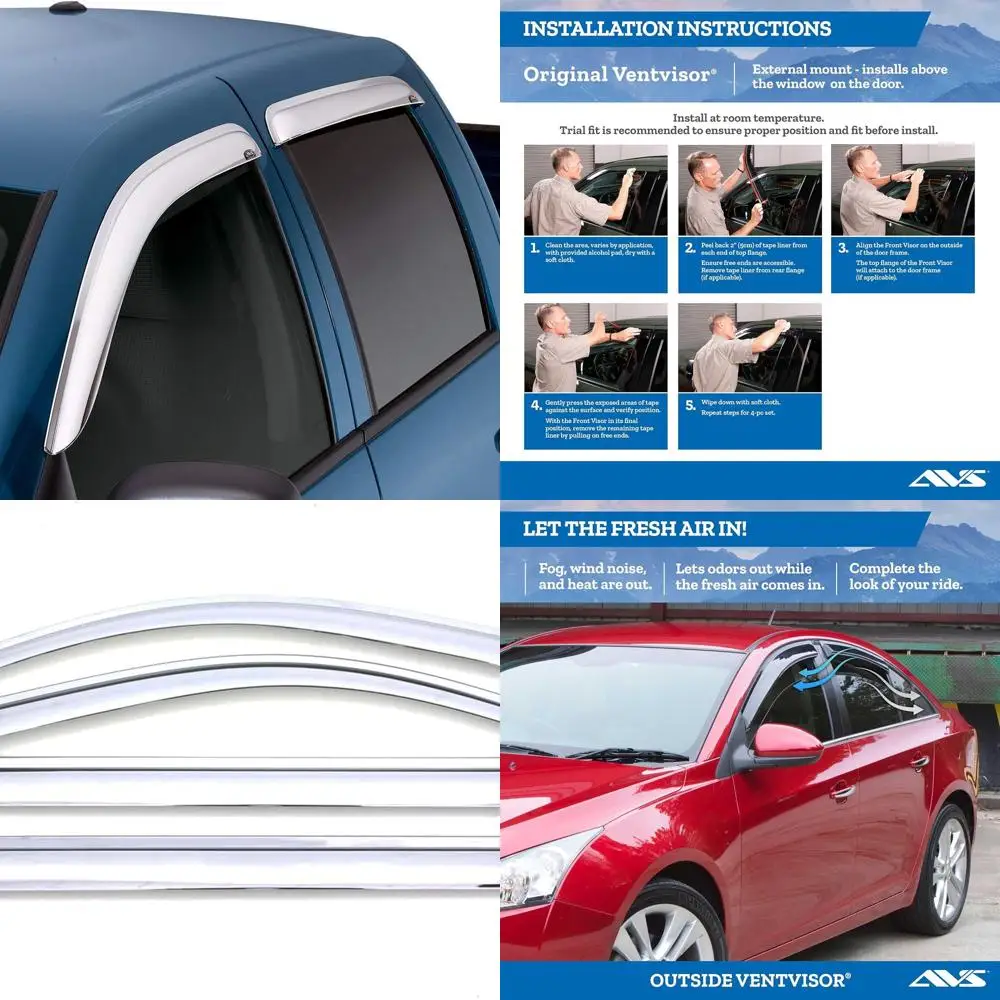 

[AVS] Outside Mount Rain Guards For 2009 - 2024 Dodge Ram 1500 (19-24 Classic Body Only); 2010-2025 Ram 2500 & 3500 MEGA/CREW CA