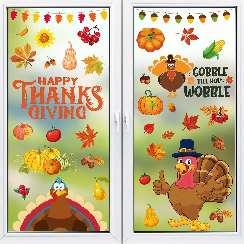 Наклейки на окна на День благодарения