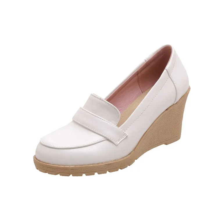 Big Size Shoes Woman Round Toe Female Footwear Shallow Mouth Autumn Large Size Nurse Summer Dress Comfortable Fall Slides Wedges