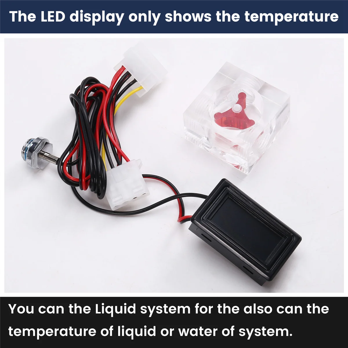 El nuevo medidor de flujo de tres vías, termómetro LED para refrigeración por agua, refrigerador de líquido, suministros de radiador de ordenador, medidor de temperatura