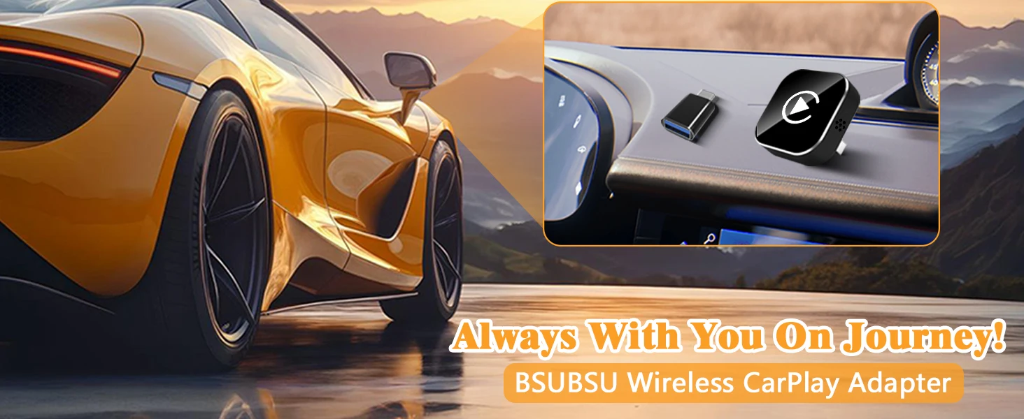BSUBSU 2 in 1 Wireless CarPlay Adapter