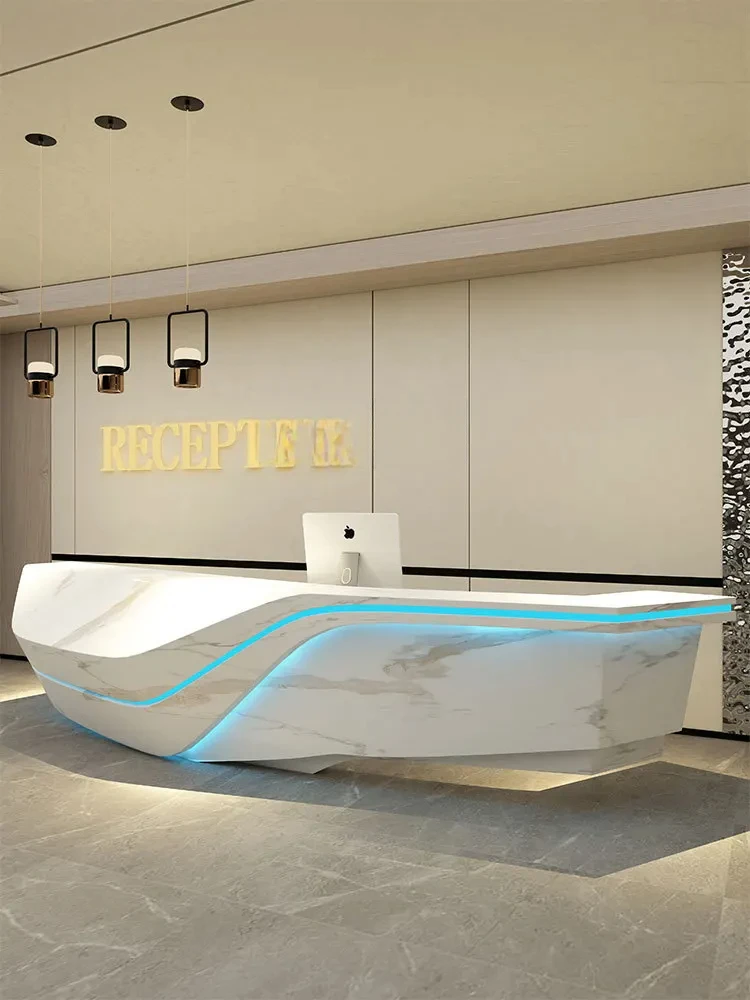 A Reception Desk Company Reception Desk Office Bar Cashier Simple Modern Beauty Salon Hotel Consultation Table