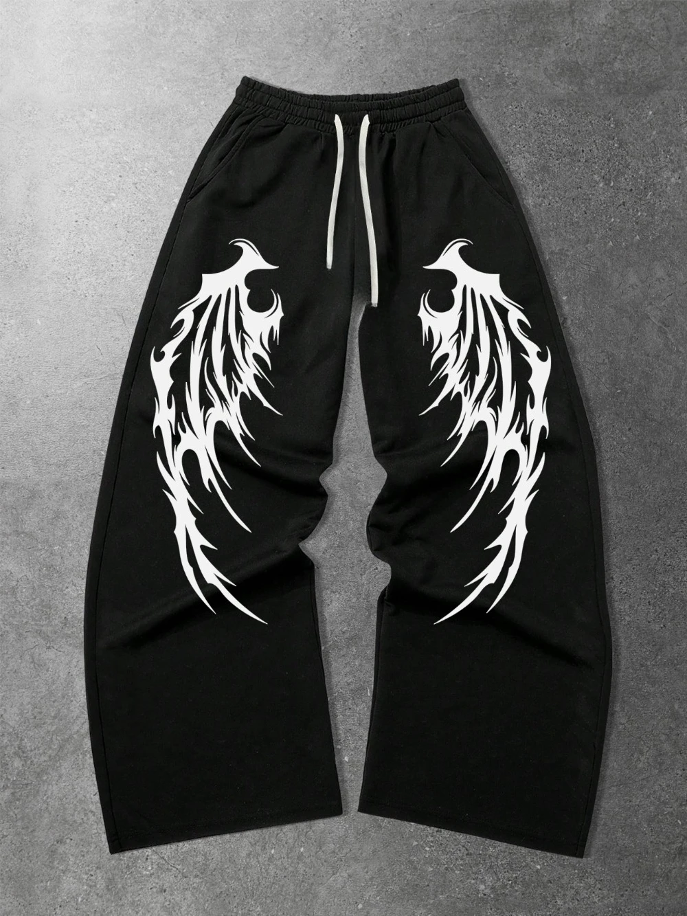

Мужские спортивные повседневные широкие брюки с принтом крыльев ангела, повседневные брюки в уличном стиле, модные брюки, мешковатые брюки