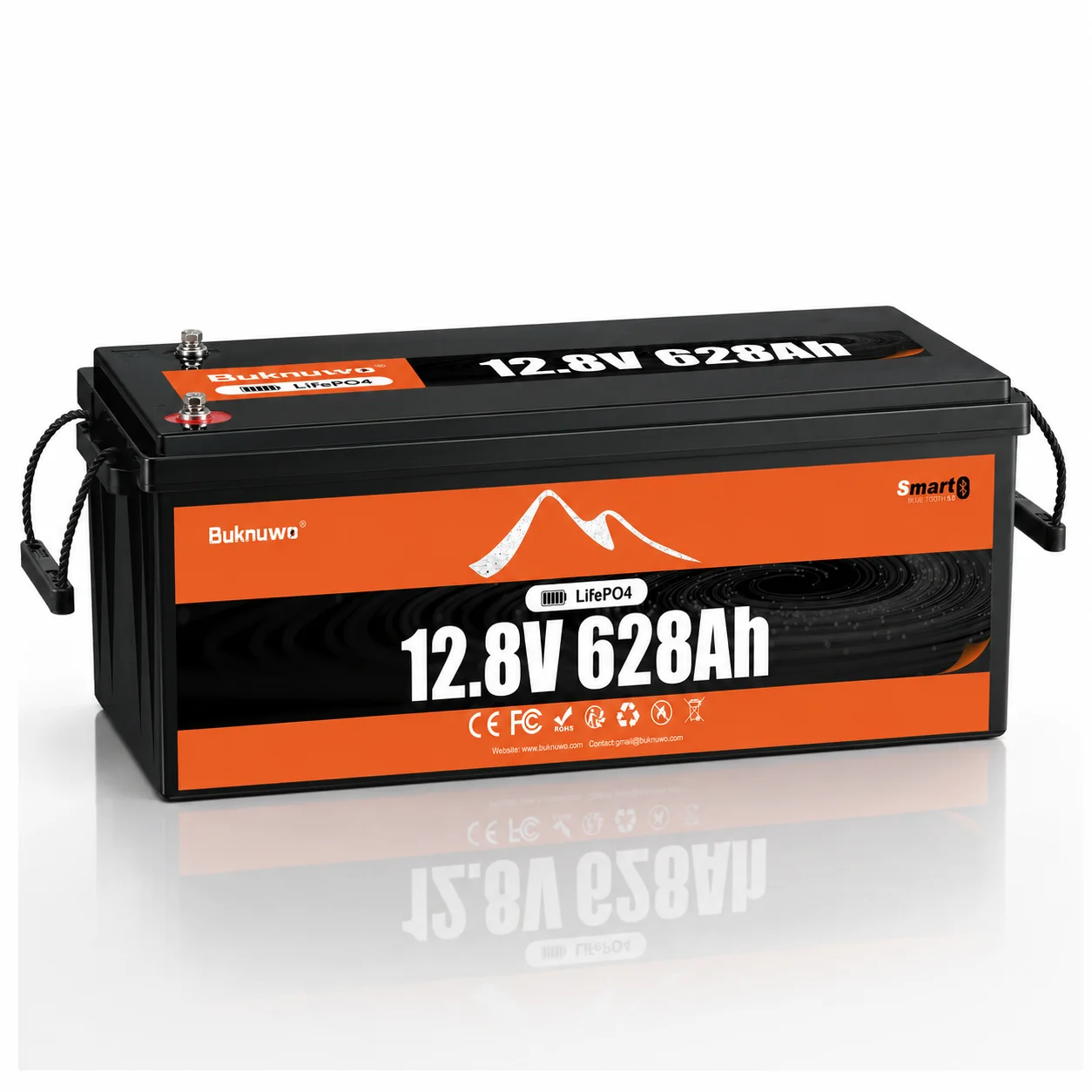 Buknuwo 12V/12.8V 628Ah Bluetooth LiFePO4 Lithium Battery,Smart 8000Wh Power Energy Battery,Built-in 250A BMS Grade A Cells,Low-Temp Protection,Capable Of Over 4000 Cycles Support Series/Parallel Batt image 8