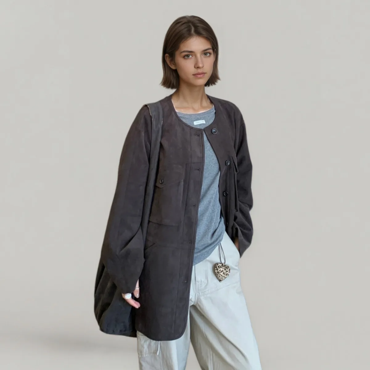 CiCi 2025 معطف قصير لخريف وشتاء للنساء بتصميم عصري وسترة خفيفة الوزن من البوليستر #3