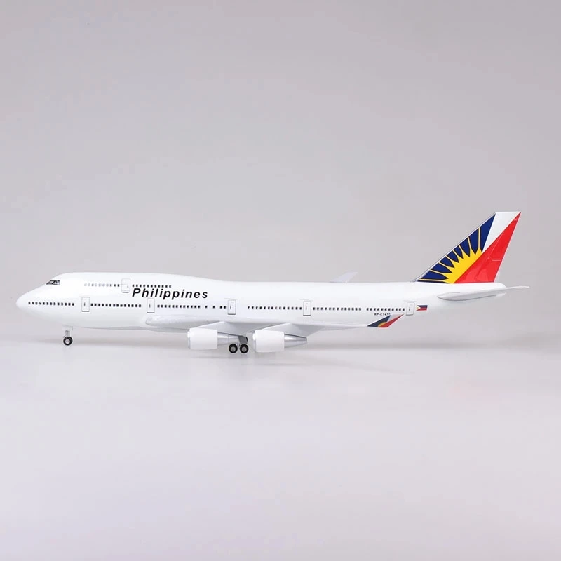 

1/150 Scale B747 Airplane Model Philippine Airways 47cm Resin Plane Diecast Kids Gift With Light & Wheels Toy Collection Display