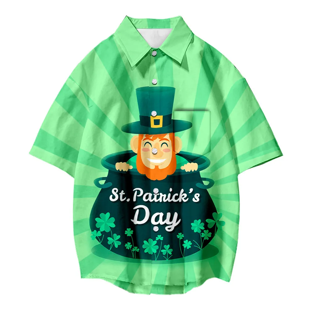 Summer Men's Polo Collar Pullover Letter Printing Short Sleeve Cardigan Single Breasted Shirt T-shirt Fashion Casual Tops