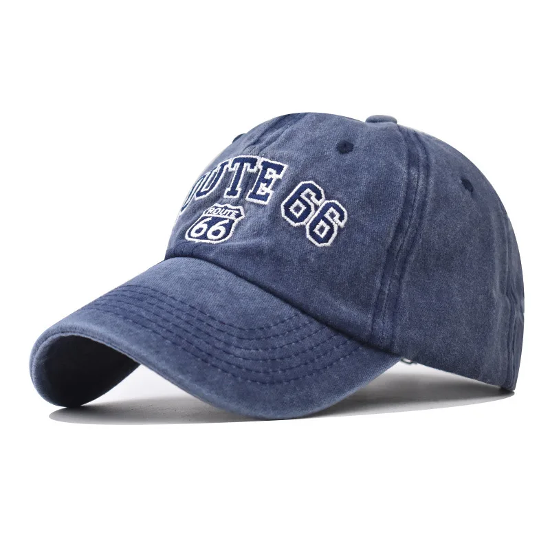 

Cotton ROUTE 66 Letter Embroidery Baseball Cap for Men Women Retro Washed Adjustable Fishing Caps Outdoor Casual Hip Hop Hat