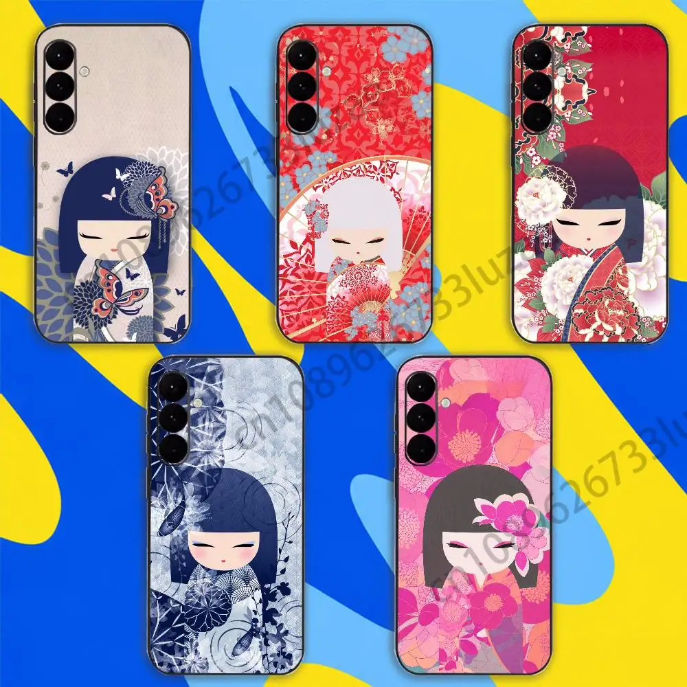 Kokeshi Doll Kimono Girl for Samsung Galaxy A70 A20 A21 A31 A51 A71 A22 A52 A72 A13 A23 A33 A73  Protection Back Cover