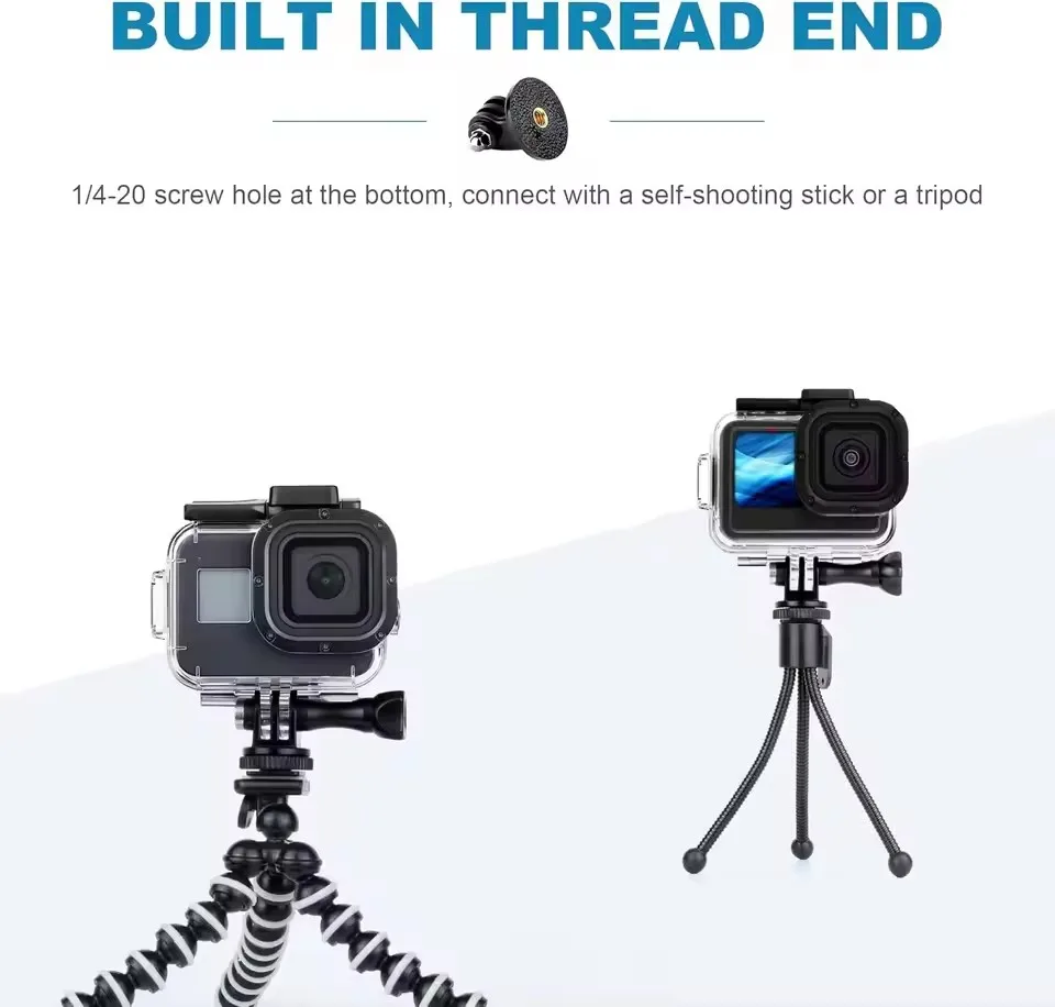 Tripod Mount Adapter for Gopro Hero 13 12 11 10 DJI Osmo Insta 360 Universal Portable 1/4