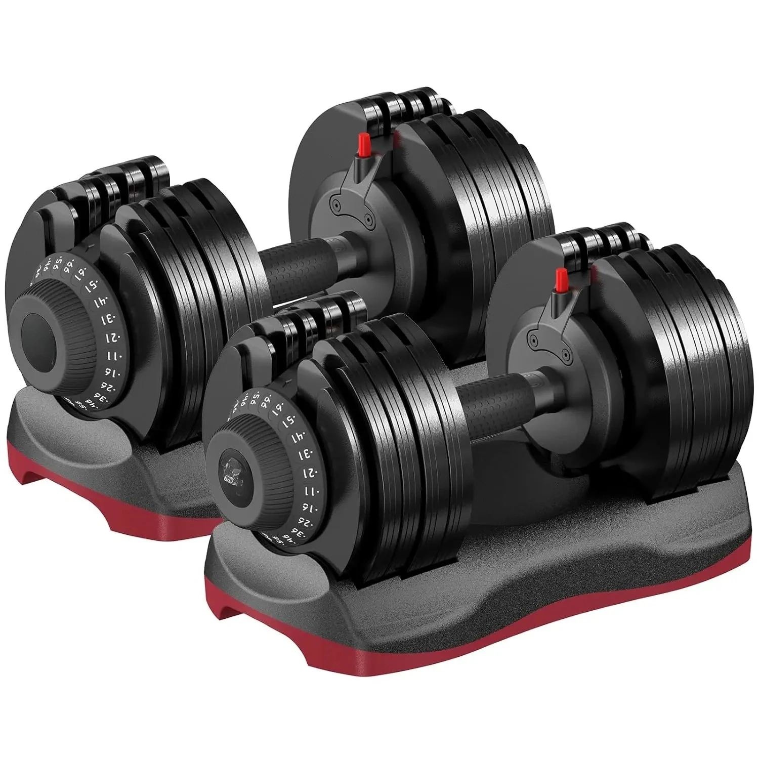Adjustable Dumbbells Set, 5–88LB Quick Adjust Free Weights with Double Safety Lock & Anti-Slip Steel Handle, Space, Custom