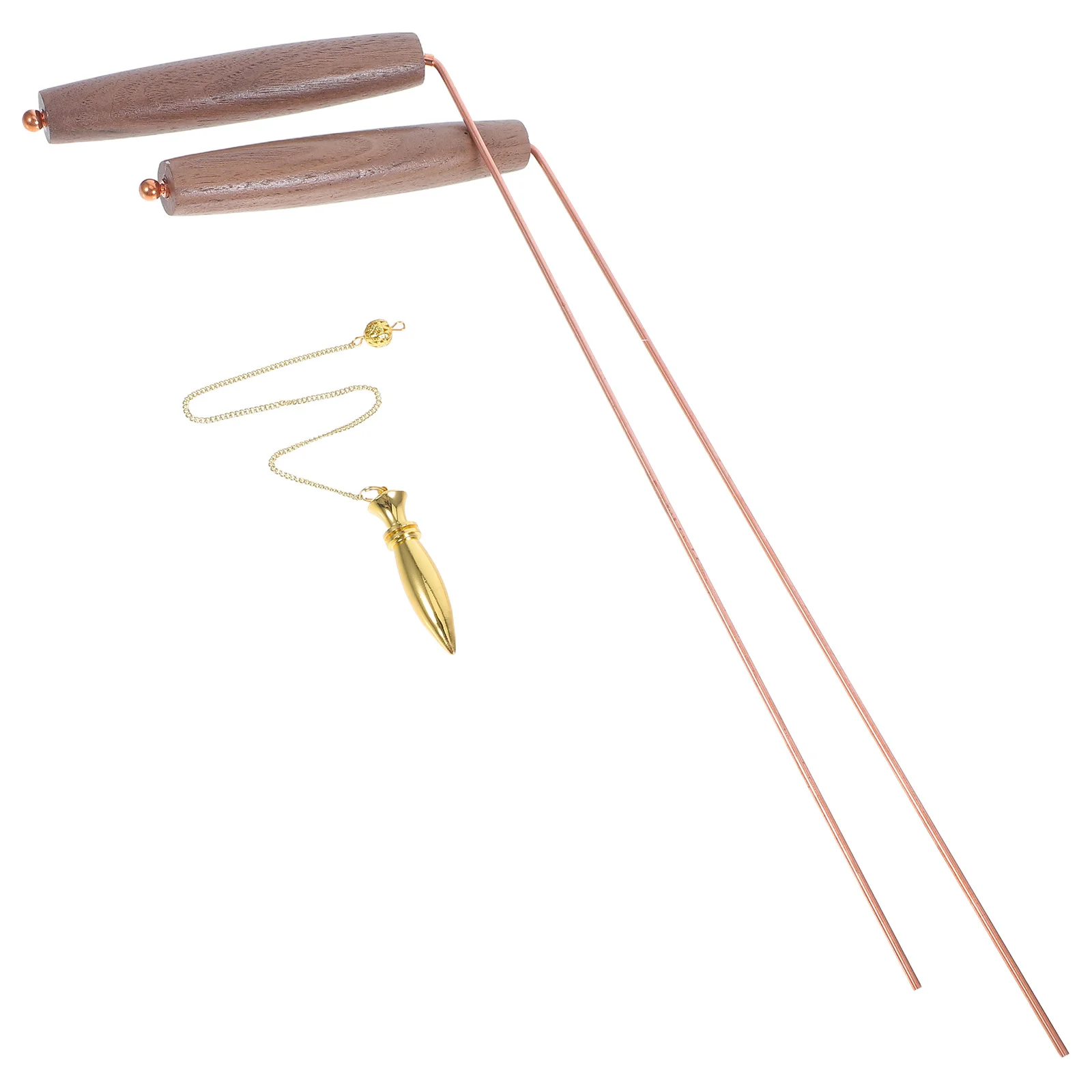 

1Set Copper Dowsing Rods Kit Portable Handheld Metal Wand for Treasure Hunting Water Divining Energy Seeking and
