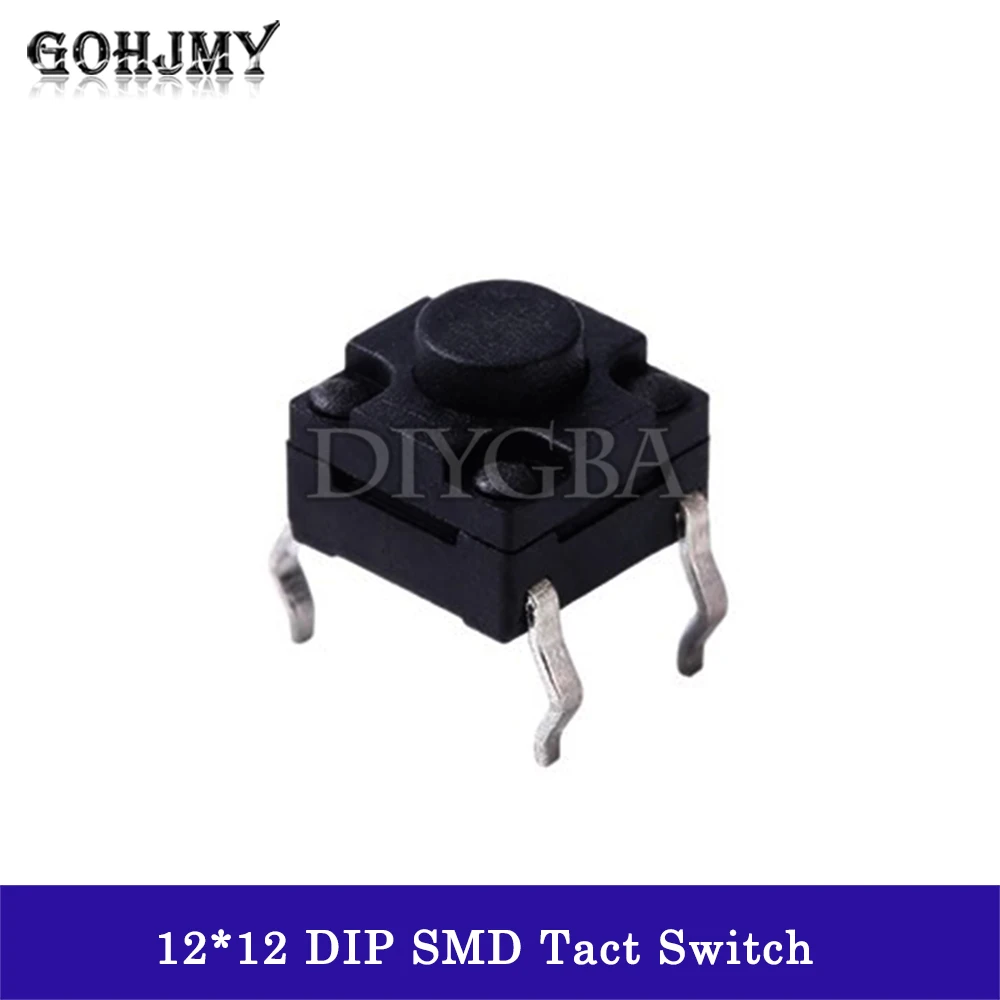 10PCS 12x12 PCB Tactile Mini Push Button Switch SMD DIP 4pin Micro Switch 12*12*6/7/8/9/10/11/12mm