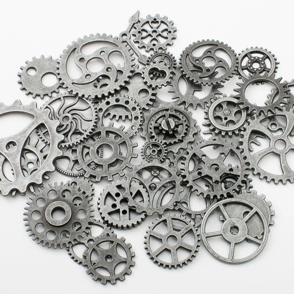 

100G Vintage Gear Jewelry Craft Steampunk Alloy Pendant Diy Necklace Bracelet Keychain Decor For Men Women Mixed Style Hanging