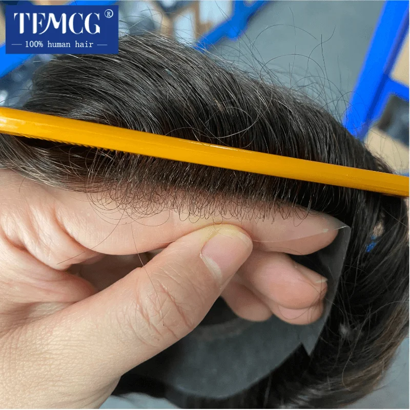 عالية الجودة أستراليا شعر مستعار للرجال 100% شعر بشري طبيعي الشعر المستعار الرجال السويسري الدانتيل الذكور الشعر الاصطناعية استبدال نظام الرجال شعر مستعار