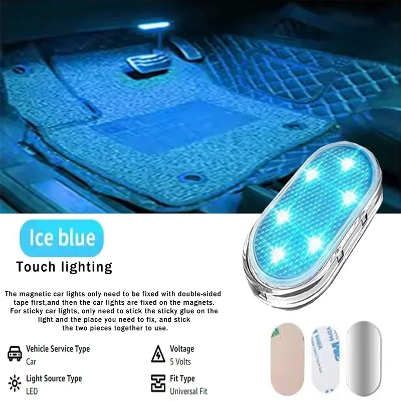 

Interior Car Lights Magnetic LED Reading Light with USB Rechargeable Battery 7Colors Touch Control Atmosphere Lamp Decoration