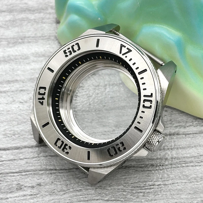 44mm Silbernes King Samurai Uhrengehäuse mit Transparentem Gehäuseboden Passend für NH34 7S 4R NH35 NH36 Uhrwerke 28,5mm Zifferblatt Uhrenmodifikationsteil – Detail 5