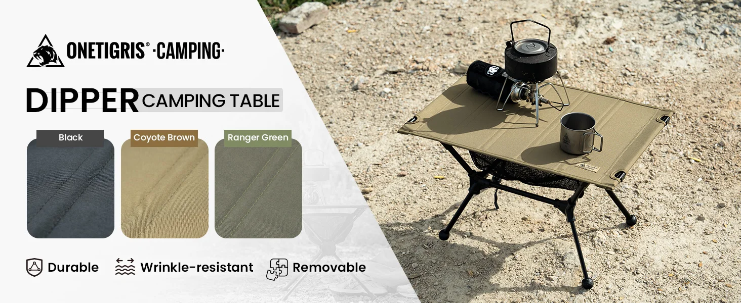 OneTigris Dipper Klappbarer Campingtisch Outdoor-Möbel Ultraleichter Tisch Picknicktisch mit Netzaufbewahrung Campingtisch mit Stauraum – Detail 2