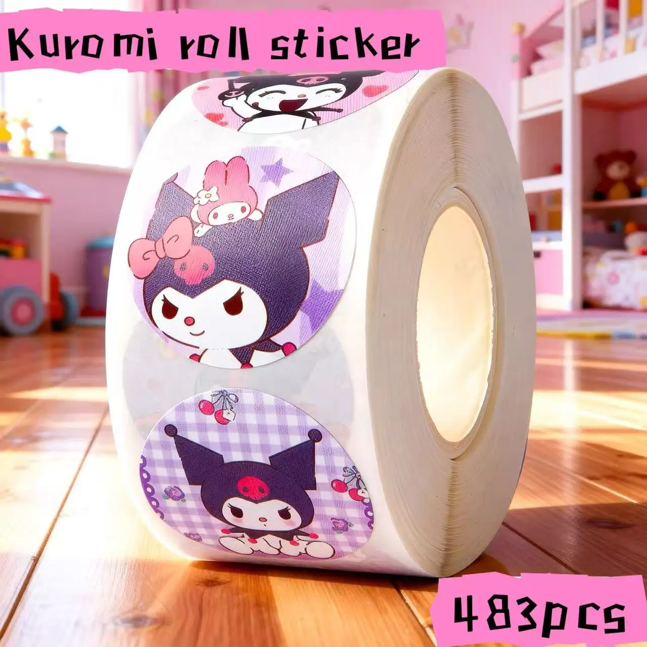 483 peças adesivos estilo Kuromi, padrões brilhantes de detalhes de caveira, ótimos para arte de notebook, copo DIY e detalhes de envelope, de longa duração