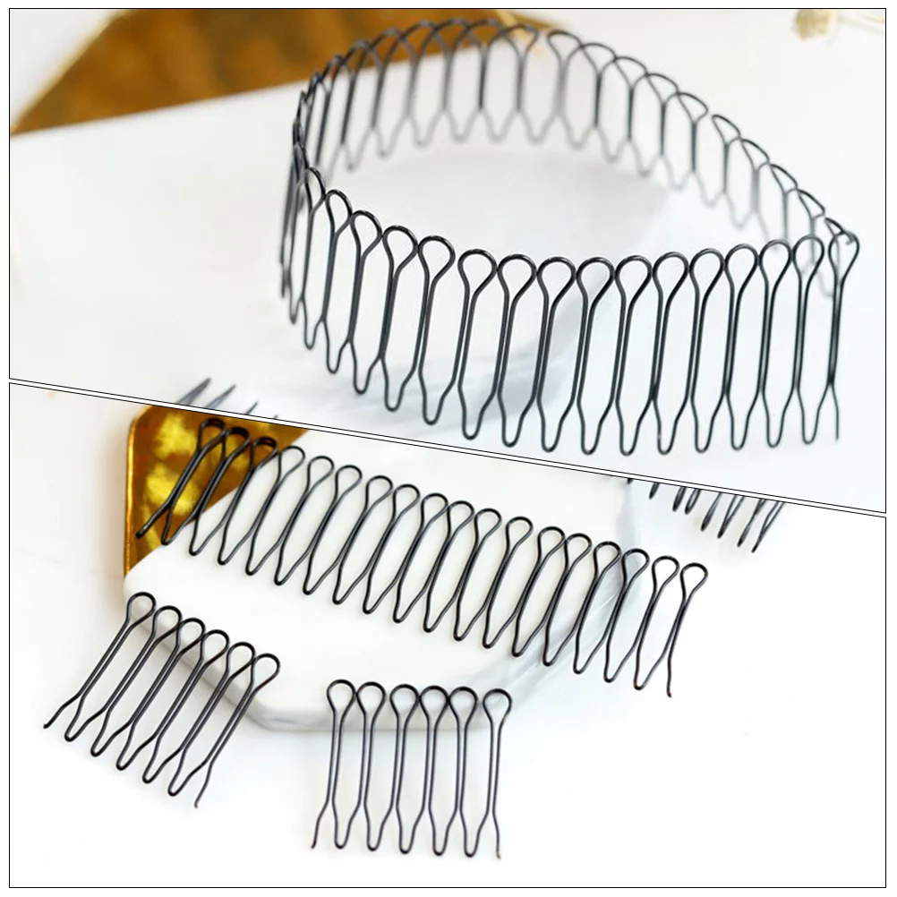 5 Pcs Invisible Hair Finishing Fixer Comb Clip Women Accessories Girl Pin Black Metal U Shape