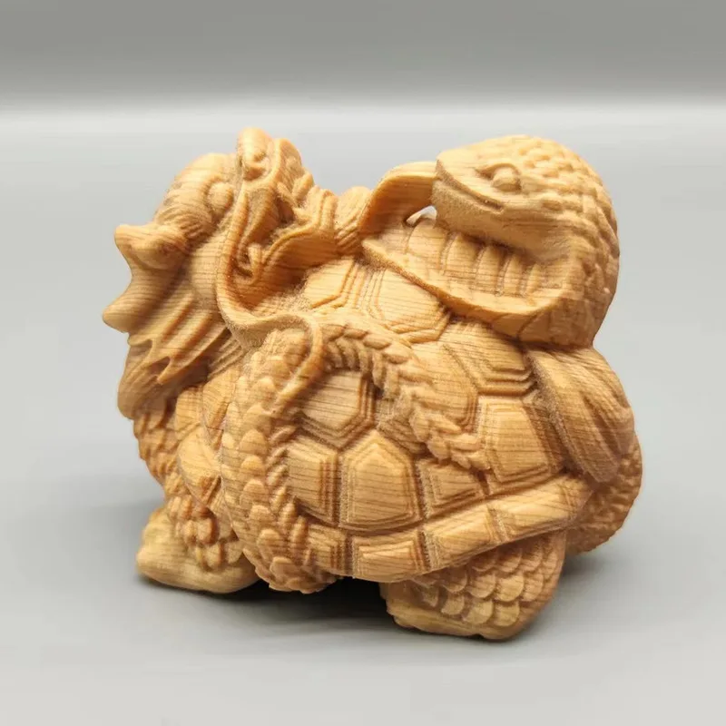 Cypress Carving Xuanwu Model Ornaments Decorations Specifications 6*5*4.8Cm Hand Pieces Book Desktop Craft Wholesale