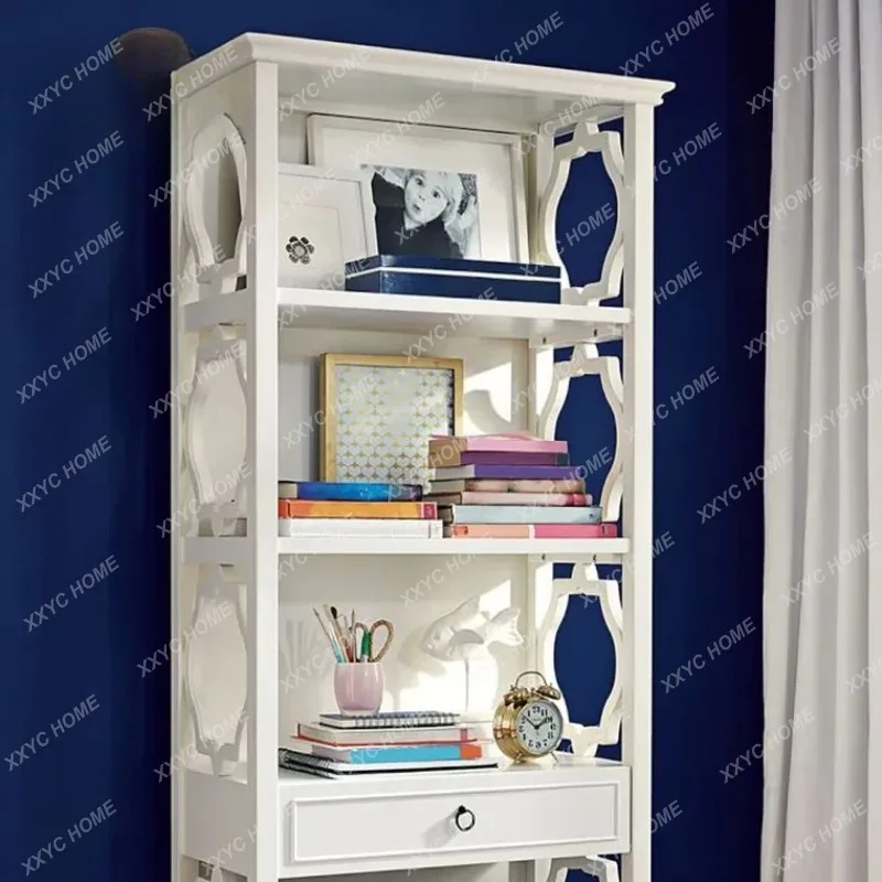 XXFactory Direct  Simple Light Luxury Solid Wood Bookcase Modern Children's Storage Cabinet