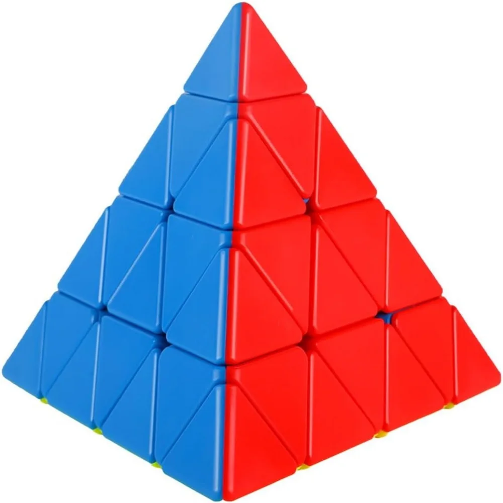 ShengShou 4x4 Pyraminx 피라미드 삼각형 매직 큐브 속도 퍼즐 큐브 스티커가없는 4 레이어 삼각형 Jinzita 큐브