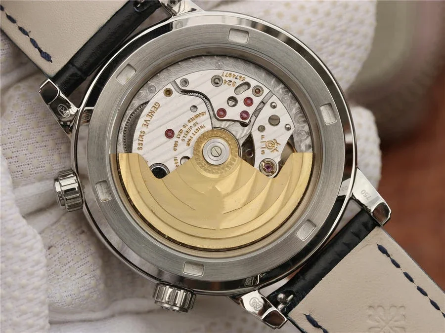Top quality men\'s watches with sun moon and stars 6102P-001 Starry Sky with size 44mm and Leather Strap