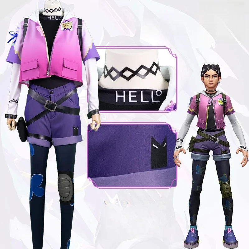 

VALORANT Clove Cosplay Costume Game Anime Clothes Halloween Costumes for Women 3D Printed Backpack Rings Accessories Props