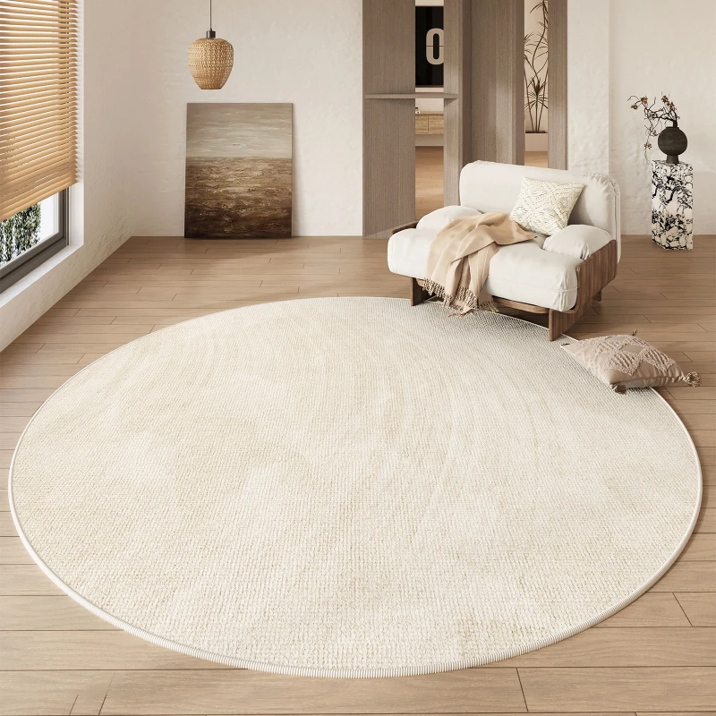 Large Area Living Room Round Carpet Wabi Sabi Style Bedroom Non Slip Waterproof Carpets Home Cream Style Luxury Coffee Table Rug