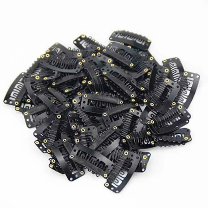 10 Pcs/set U 3.2cm 2.7cm Wig Clips Snap for Human Hair Extensions/Weaving Extensions Medium Professional Salon Accessories Clips