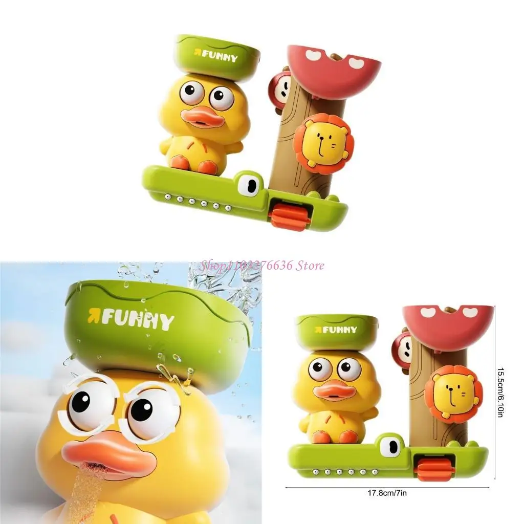

R6FD Interactive Duck Bath Toy for Kids with Rotating Eyes and Waterwheel for Children Shower Water Sprayer Sprinkler Toy