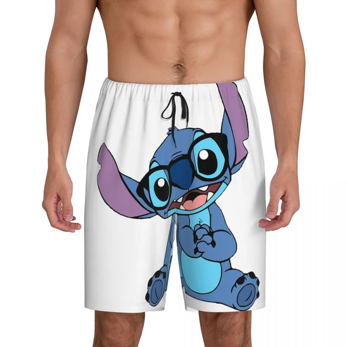 

Custom Lilo Stitch Cartoon Anime Manga Pajama Bottoms for Men Lounge Sleep Shorts Stretch Sleepwear Pjs with Pockets