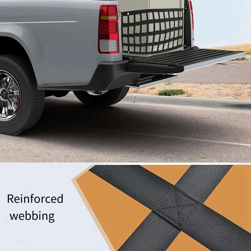 Car Trunk Organizer Net Protection Pickup Truck Bed Cargo Mesh Tailgate Net Cargo Storage Netting Divider Accessories image 2