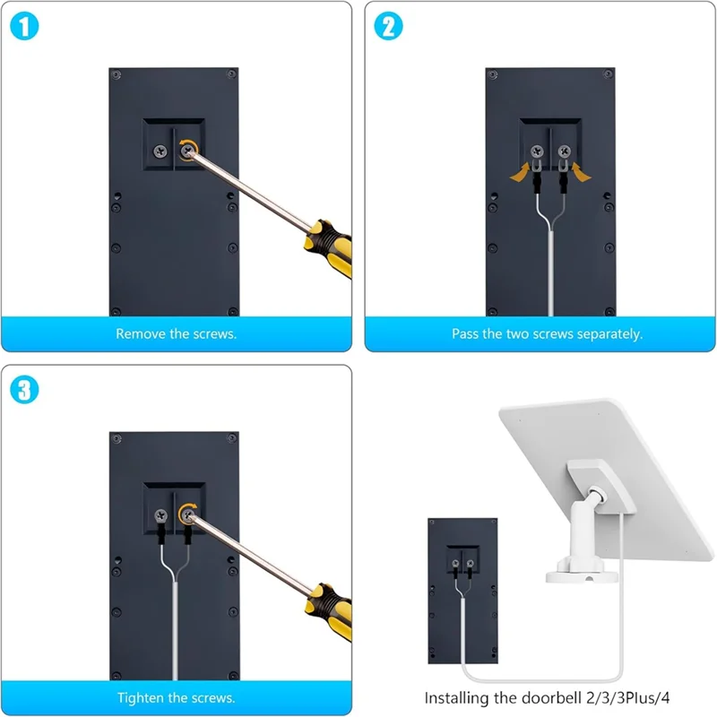 Solar Panel For Ring Doorbell, 5W Solar Panel For Ring Video Doorbell 2, Video Doorbell 3, Video Doorbell 3+-B61B