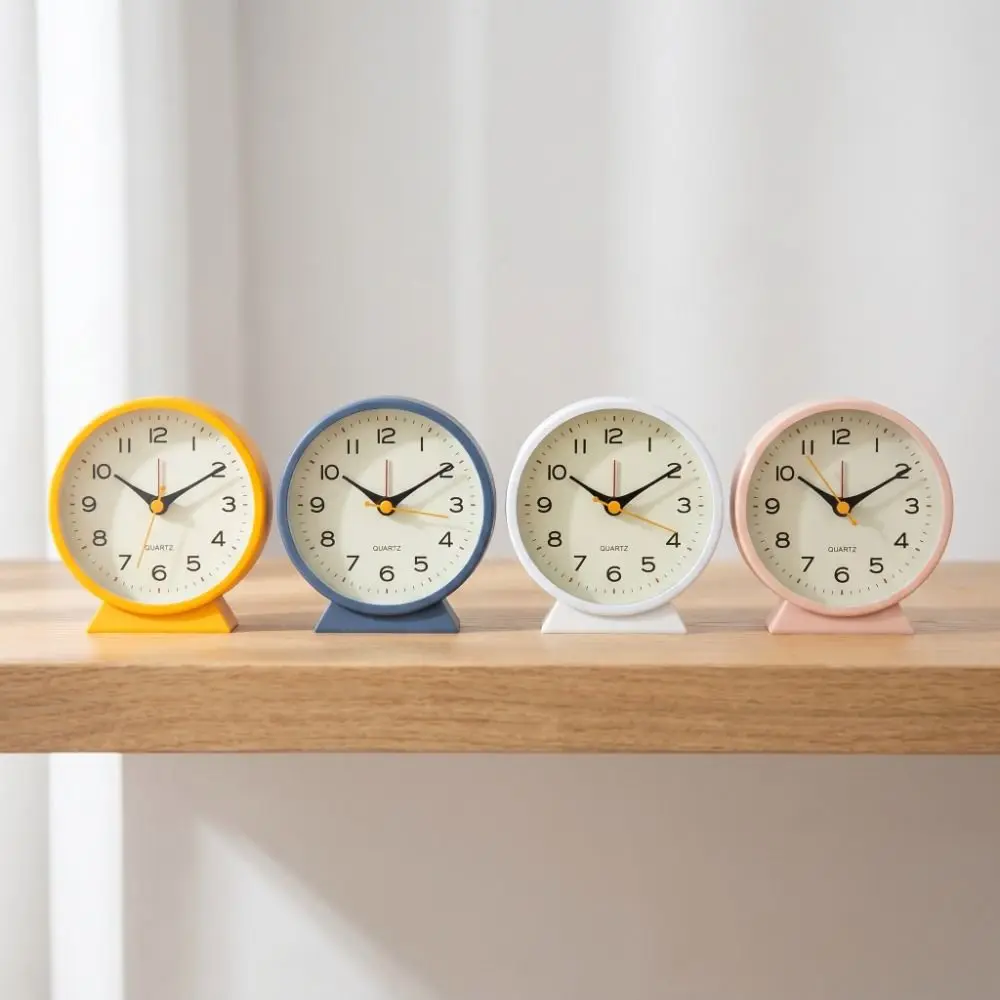 Simple Children's Alarm Clock Cartoon Battery Operated Tabletop Alarm Timer Study Night Light Desk Clock Time Management Tool