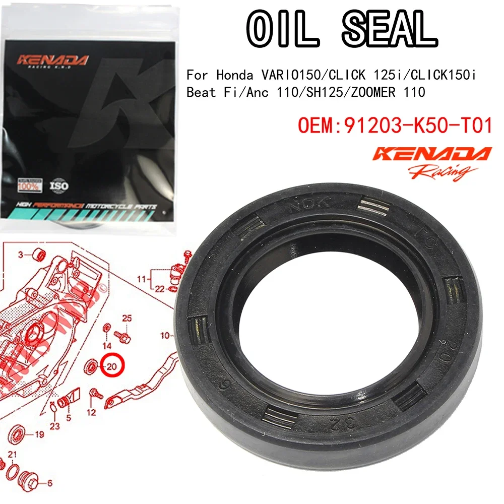 

KENADA Racing Dipstick Oring Oil Seal For Yamaha Mio 115 N-Max 125 155 Ocito 125 Tricity 155 Aerox 125 Nouvo 125 Mio Gt 125