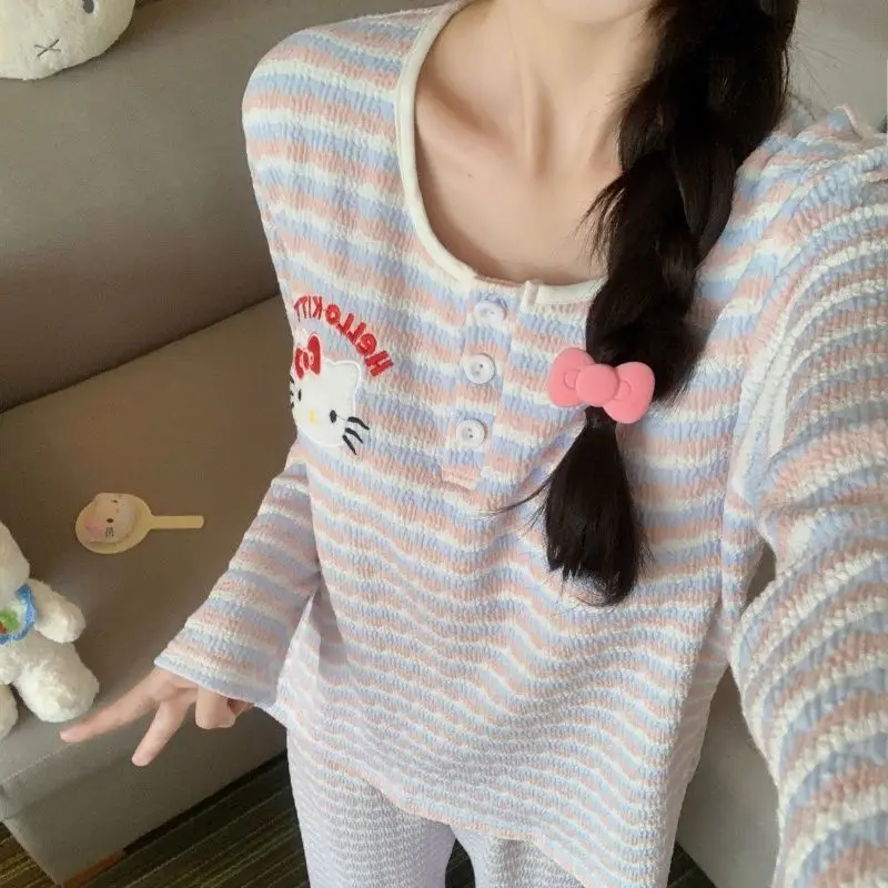 Hello Kitty Sanrio Offers and Liquidation Set 2 Piece Woman Women Sets Outfit New Matching Pants Novelty in Coordinated Products