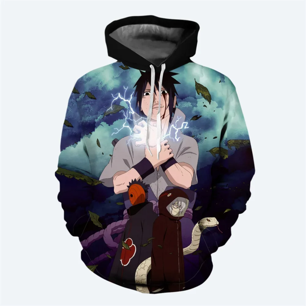 Naruto Men's Hoodie Akatsuki Boys Girls Hoodie 3D Printing MINISO Pullover Sasuke Men's Hoodie Oversized New Men's Clothing