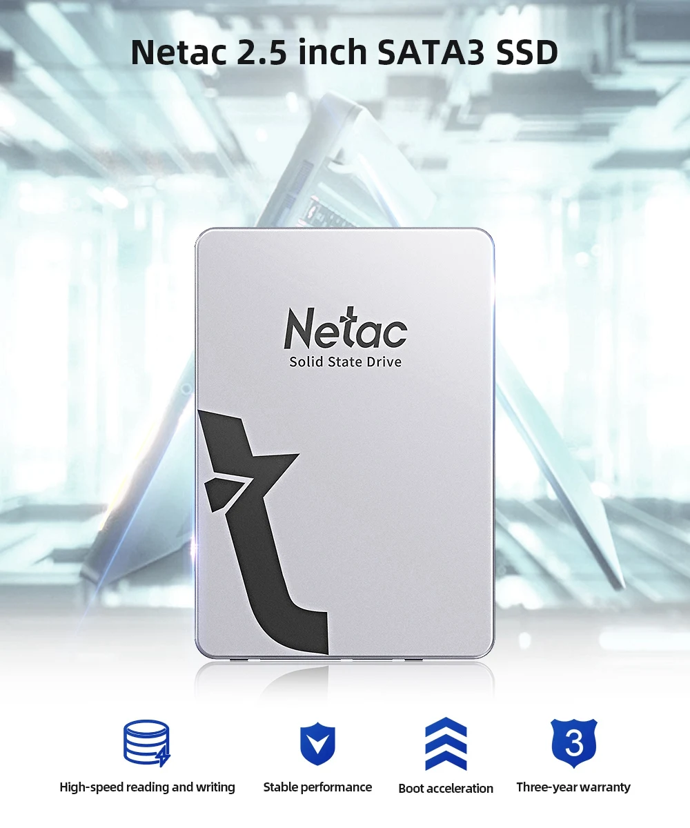 Netac SSD 1TB 2TB SATA 2,5 Zoll HDD SSD 128GB 256GB 512GB SSD-Laufwerk Festkörperlaufwerk für Desktop – Detail 1