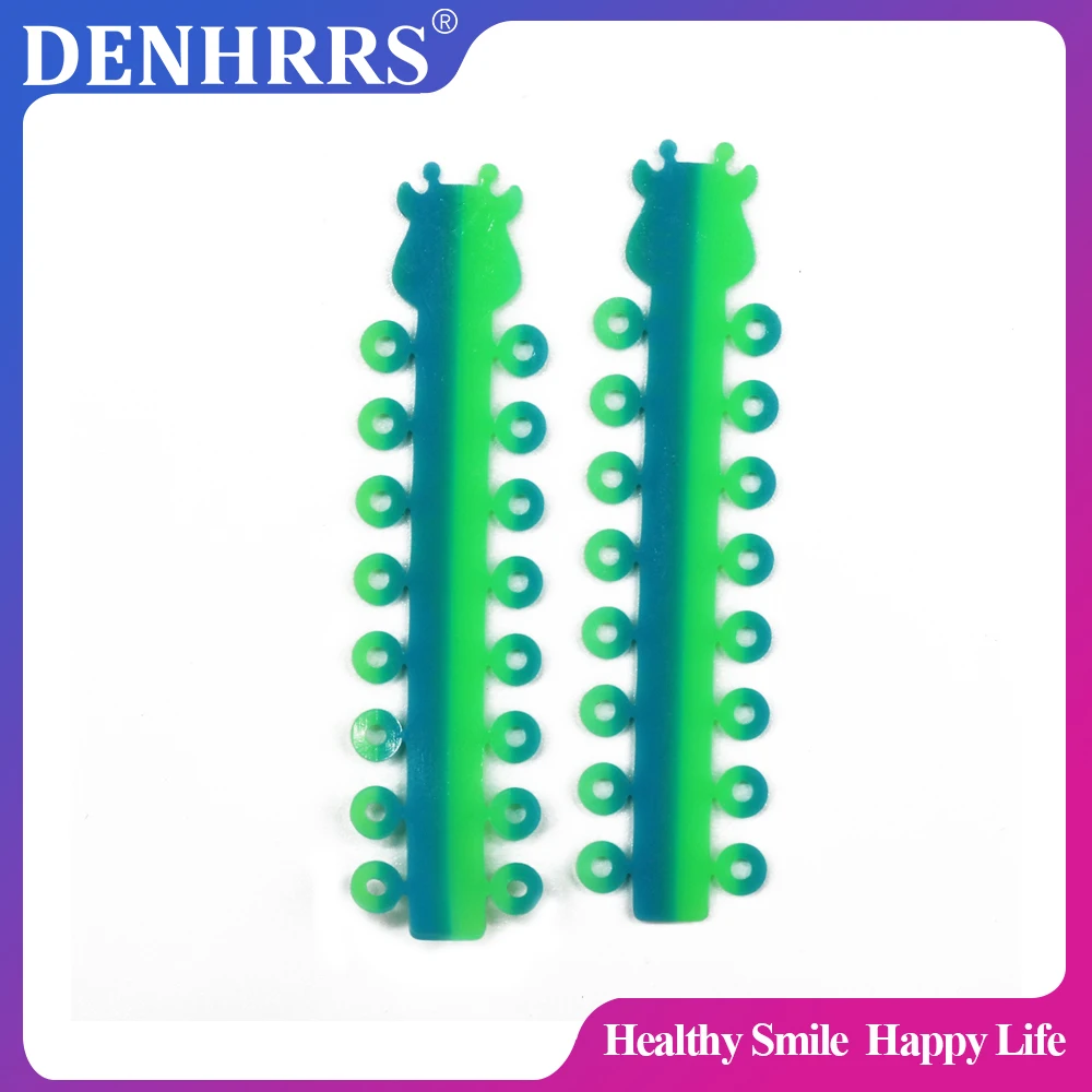 

Two Tone 320Pcs/Box 20Sticks Dual Color Dental Orthodontic Ligature Tie Elastic Rubber Ties