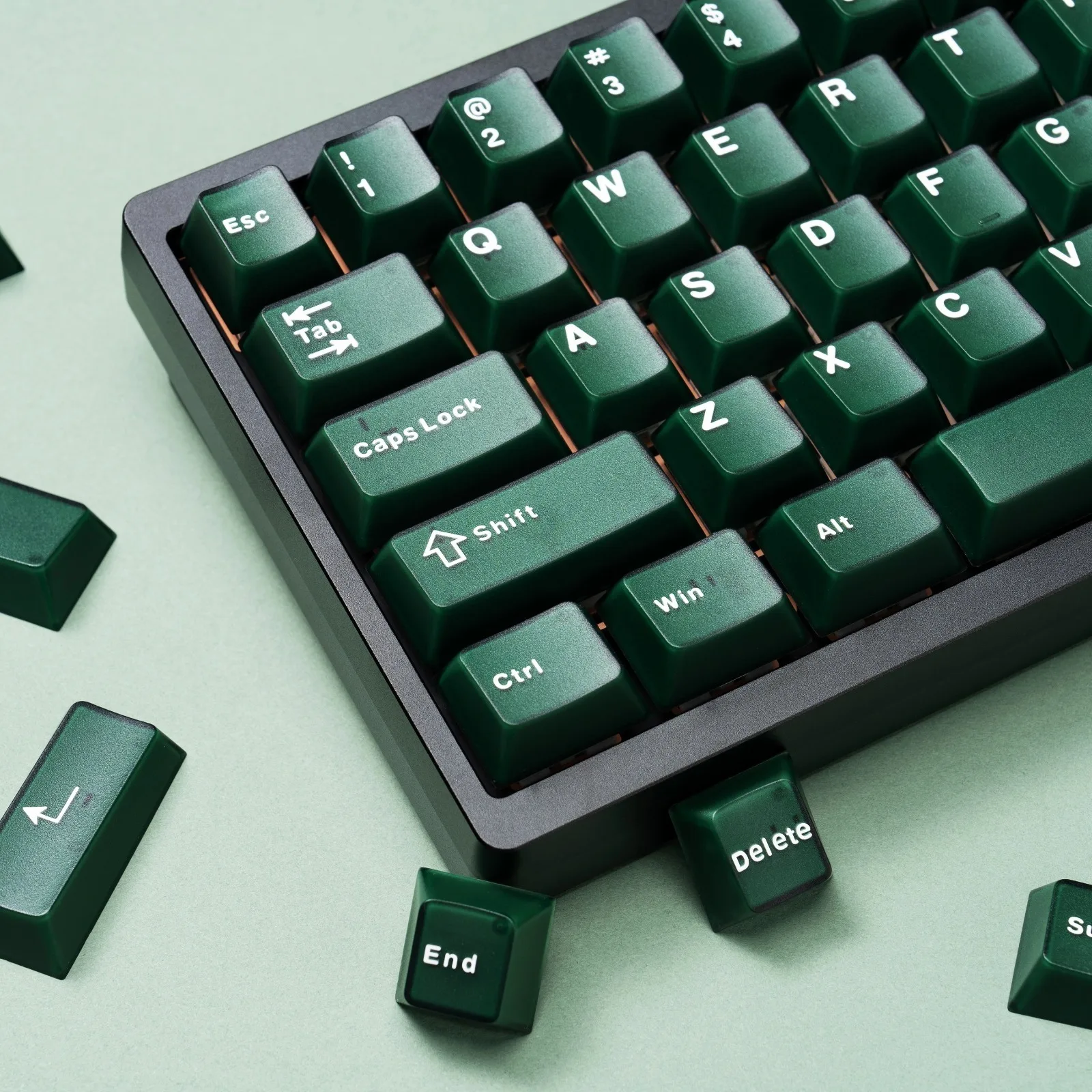 120 Keys Emerald Green Semi Transparent Keycaps Double Shot ABS Keycaps Cherry Profile for Gateron MX Switches Gamer Keyboard