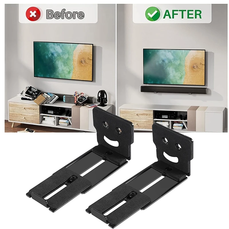 2pcs Speaker Wall Mount Floating Rack for Heavy Duty Center Channel,Surround Sound Enhancements Solid Speaker Hangers