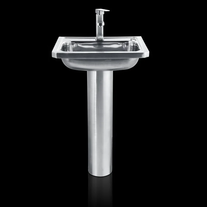

Sanitary ware pedestal wash basin stainless steel floor upright wash basin sink