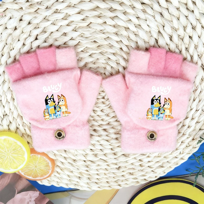 

Blueyi зимние детские перчатки с героями мультфильмов аниме бинго зимние теплые варежки для девочек и мальчиков уличные детские перчатки с пятью пальцами рождественский подарок новый