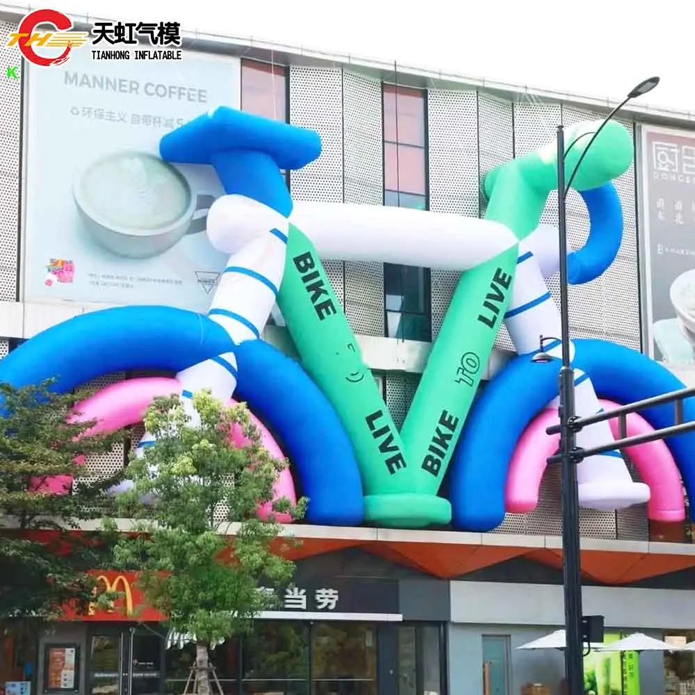 

Outdoor Advertising Giant Inflatable Bike Model Fitness Equipment Inflatable Bike Replica Inflatable Bicycle Model