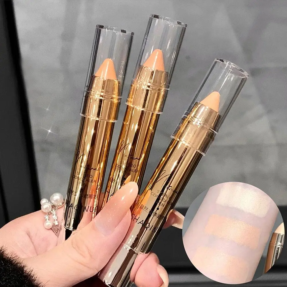 Face Concealer Pen Long Lasting Cover Dark Circles Concealers Gloss High Contour Corrector Brighten Makeup Stick Face Cosme X3X3