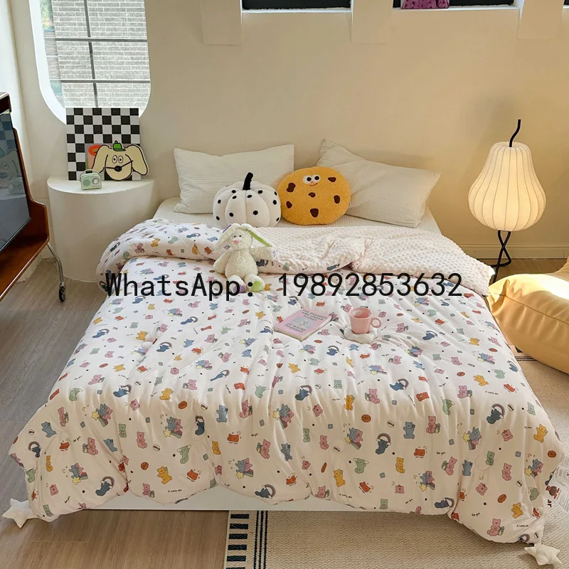 PYJ Class A Knitted Cotton Bean Quilt Spring Autumn Winter Soybean Quilt Core Adult Double Quilt