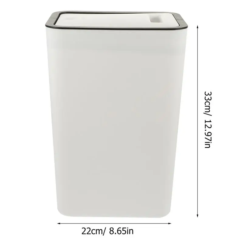 10L Push Type Trash Can Kitchen Bathroom Trash Can with Lid Garbage Wastepaper Bin Trash Holder Kitchen Trash Can 2024 NEW